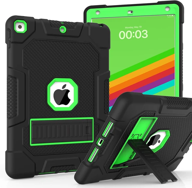 Main image of TIMISM Case for iPad 9th/8th/7th Gen (2021/2020/2019), Black+Green