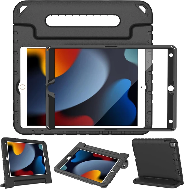 Main image of LTROP Kids Case for iPad 9th/ 8th/ 7th Generation (2021/2020/ 2019), iPad 10.2 Case with Built-in Screen Protector, Shockproof Handle Stand Kids Case for iPad 9/8/ 7 Generation 10.2 Inch - Black