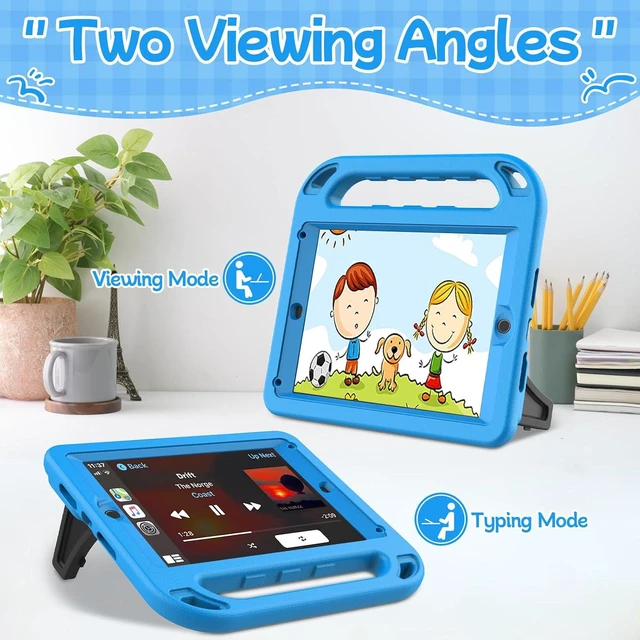 Alt view image 7 of 7 - BMOUO Kids Case for iPad 6th/5th Generation (iPad 9.7-in, 2017/2018), Blue