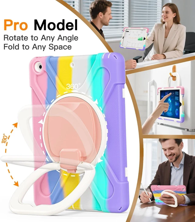 Alt view image 2 of 7 - BATYUE Shockproof Case for iPad 9th/ 8th/ 7th Gen (10.2 inch) - Rainbow