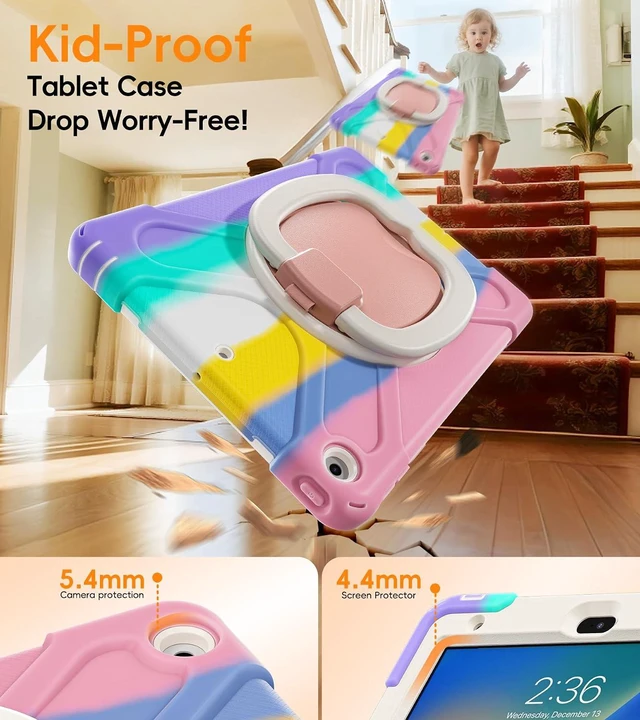 Alt view image 3 of 7 - BATYUE Shockproof Case for iPad 9th/ 8th/ 7th Gen (10.2 inch) - Rainbow