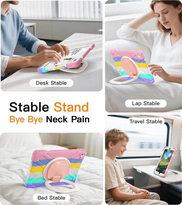 Alt view image 5 of 7 - BATYUE Shockproof Case for iPad 9th/ 8th/ 7th Gen (10.2 inch) - Rainbow