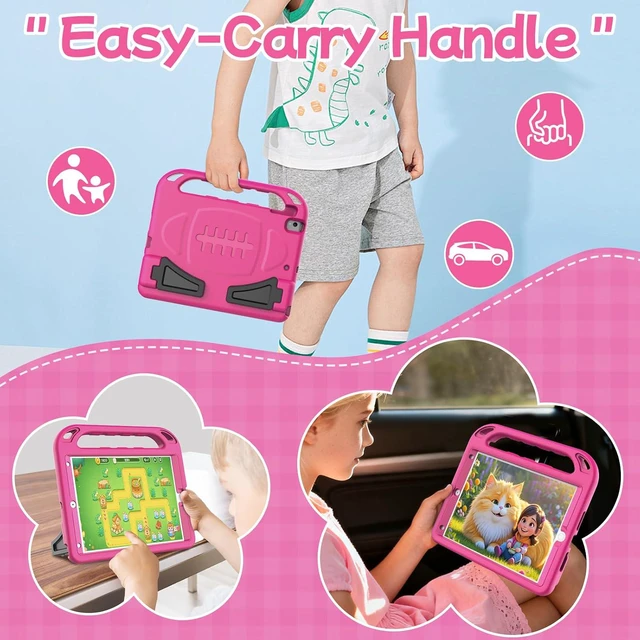 Alt view image 4 of 7 - BMOUO Kids Case for iPad 9th/8th/7th Generation, Rose