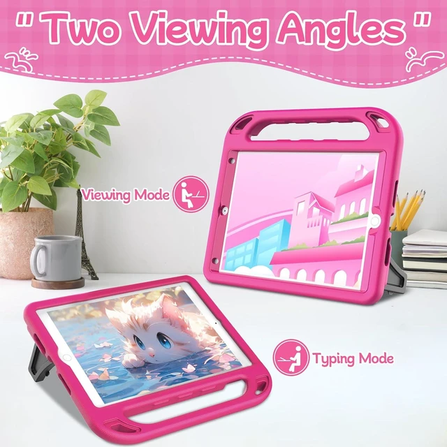 Alt view image 7 of 7 - BMOUO Kids Case for iPad 9th/8th/7th Generation, Rose