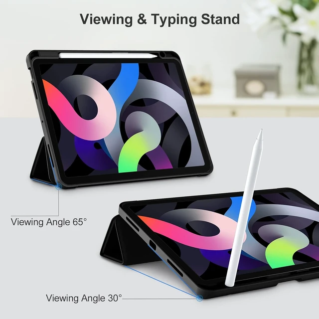 Alt view image 6 of 7 - Akkerds for iPad Air 11 Inch Case M4/M3/M2, Air 5th/4th Gen 10.9, Black