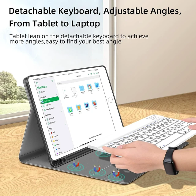 Alt view image 2 of 7 - JUQITECH Keyboard Case for iPad 9th 8th 7th Gen 10.2 Inch, Pencil Holder