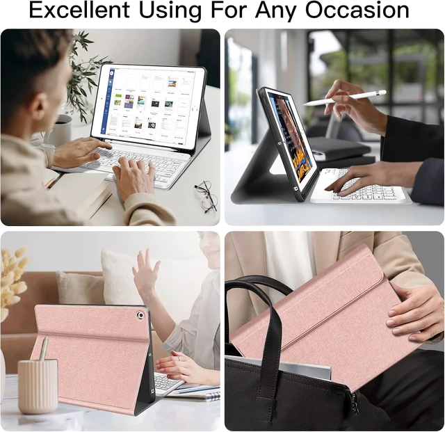 Alt view image 3 of 7 - JUQITECH Keyboard Case for iPad 9th 8th 7th Gen 10.2 Inch, Pencil Holder