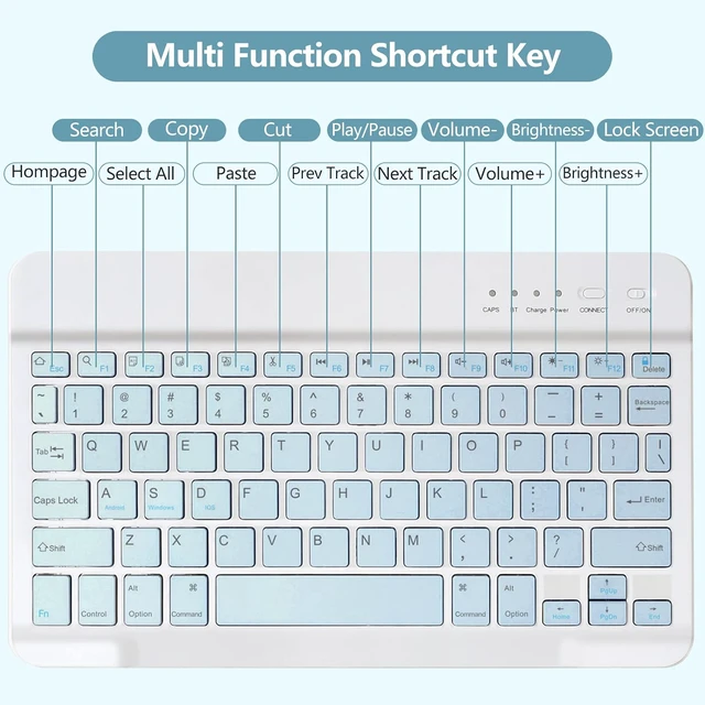 Alt view image 5 of 7 - MMK for iPad 9/8/7th Generation Case with Keyboard 10.2 inch, Blue