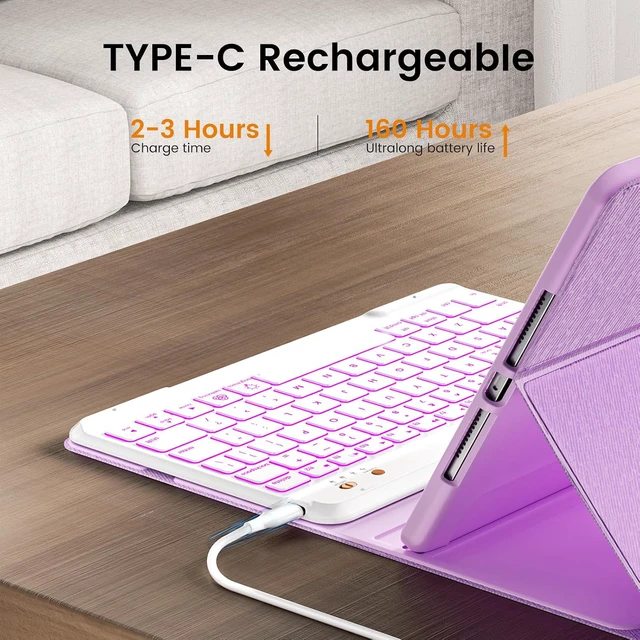 Alt view image 5 of 7 - OYEEICE Keyboard Case for iPad 9th/8th/7th Gen 10.2 Inch