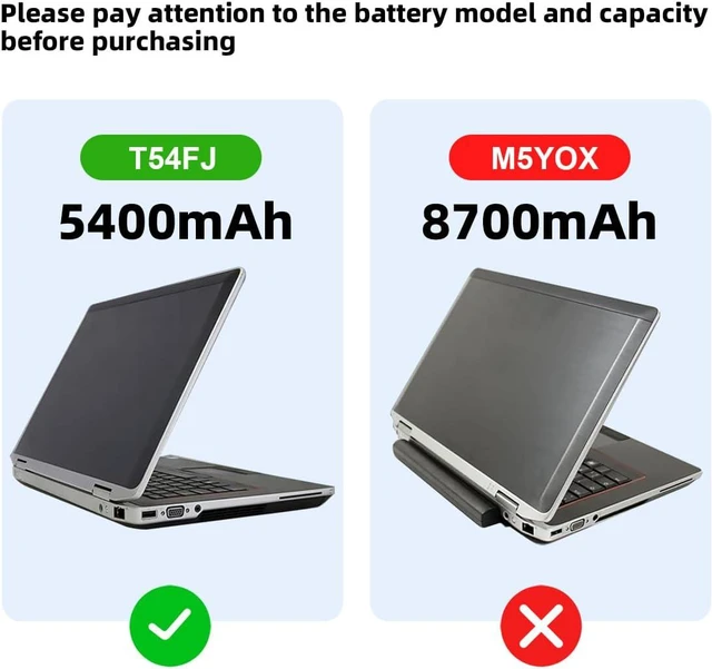 Alt view image 5 of 7 - 60WH T54FJ Laptop Battery for Latitude E6440 E6430 E6420 E6520 E6530 E6540 E5430 E5520 E5530 E5420 Inspiron 4420 4520 4720 5420 5520 5720 7420 7520 7720 M421R M521R Vostro 3460 3560 M5Y0X N3X1D 8858X