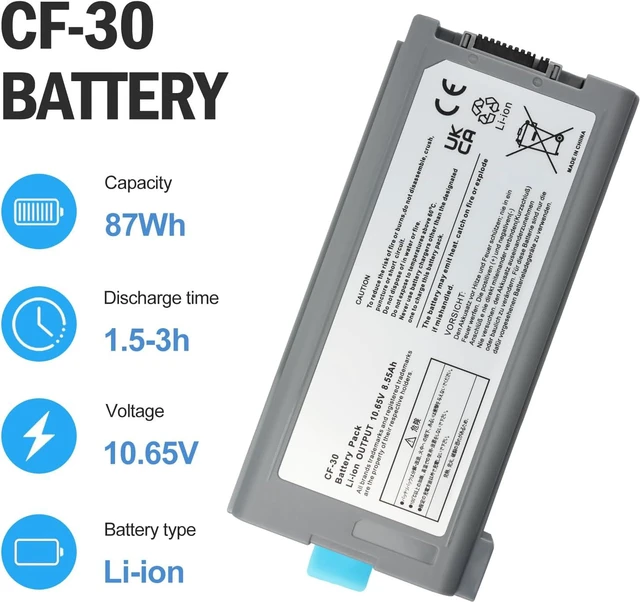 Alt view image 2 of 7 - CF-30 9cell CF-VZSU46 New Laptop Battery for Panasonic Toughbook