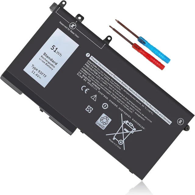 Main image of 51Wh Type 93FTF Battery for Dell Latitude 5580 5480 5280 5590 5490 5491 5290 5288 5488 5495 5591 E5580 E5480 E5280 E5590 E5490 E5290 E5591 E5491 Precision 15 3520 3530 D4CMT 83XPC 4YFVG 451-BBZT 11.4V
