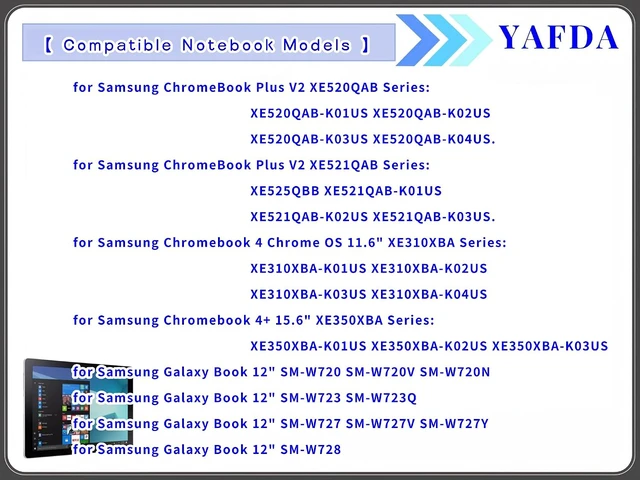 Alt view image 6 of 6 - EB-BW720ABE Battery Replacement for Samsung Chromebook Plus V2 XE310XBA XE350XBA XB521QAB K01US Galaxy Book 12 SM-W720 SM-W723 SM-W723Q SM-W727V BA43-00390A AA-PBMN2HO PBMN2H0 EB-BW720ABA