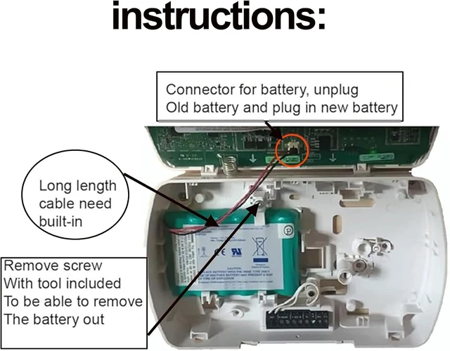 Alt view image 3 of 7 - 6PH-H-4/3A3600-S-D22 7.2v 3600mAh Ni-MH Battery Compatible with DSC IMPASSA 9057 Battery Wireless Security System