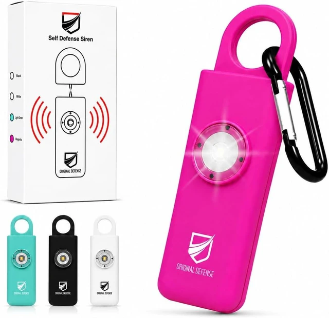 Main image of Original Defense® Siren Self-Defense Alarm - 125 dB Keychain Alarm with LED Strobe Light for Women, Children, and Elderly - Police Recommended - (Magenta, 1 Count)
