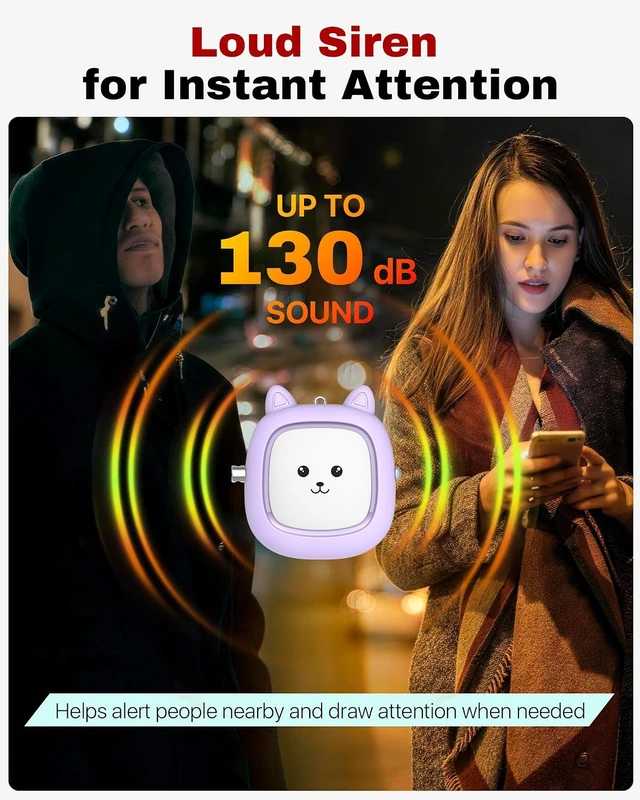 Alt view image 2 of 7 - Personal Safety Alarm, VIGOROAD 3 Pack Loud 130dB Siren Emergency Panic Alarm with LED Light, Easy Pull Pin Keychain Self-Defense Security Alarm for Women, Seniors, Kids