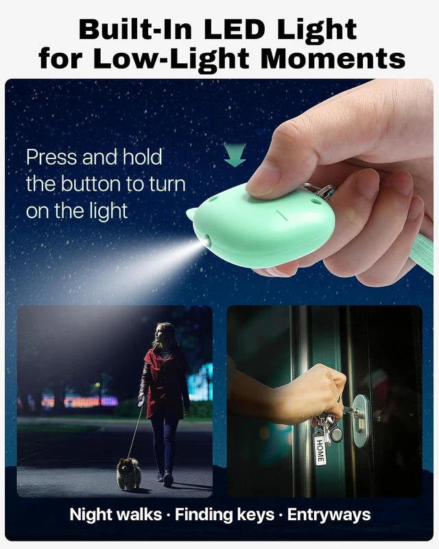 Alt view image 3 of 7 - Personal Safety Alarm, VIGOROAD 3 Pack Loud 130dB Siren Emergency Panic Alarm with LED Light, Easy Pull Pin Keychain Self-Defense Security Alarm for Women, Seniors, Kids
