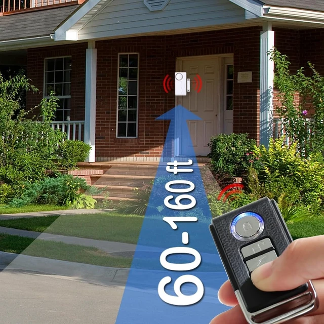 Alt view image 7 of 7 - Hendun Door Alarms with Remote, Open Door Chimes, Pool Alarm, 2 Pack