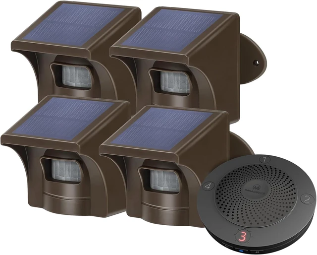 Main image of eMACROS Solar Wireless Driveway Alarm, 1 Plug-in Receiver & 4 Sensors