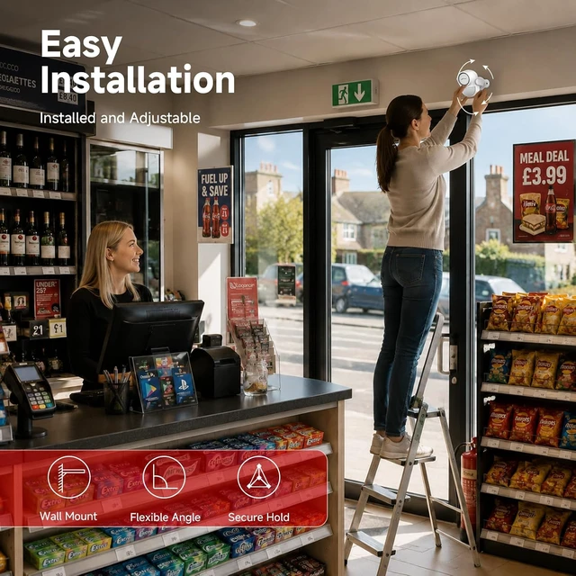 Alt view image 6 of 7 - CPVAN 125dB Motion Sensor Alarm, Wireless Indoor PIR Motion Detector with 328ft Remote, 40ft Detection Range, Battery Operated Siren for Home Garage Van Shed, CP2 Pro White