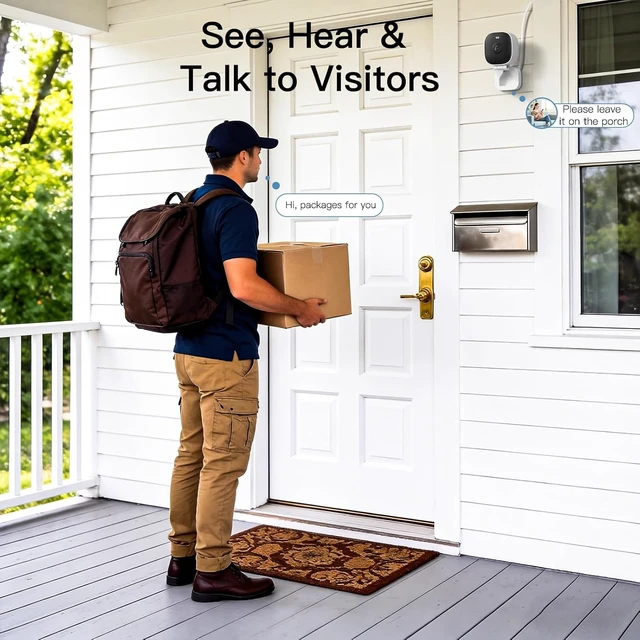 Alt view image 5 of 7 - VIMTAG Security Camera Outdoor Indoor, 2.5K Cameras for Home Security Pet/Dog, Color Night Vision, Baby Monitor, Motion Activated Spotlight/Siren, IP66,2-Way Audio, Cloud/512G TF Card Storage,Plug-in