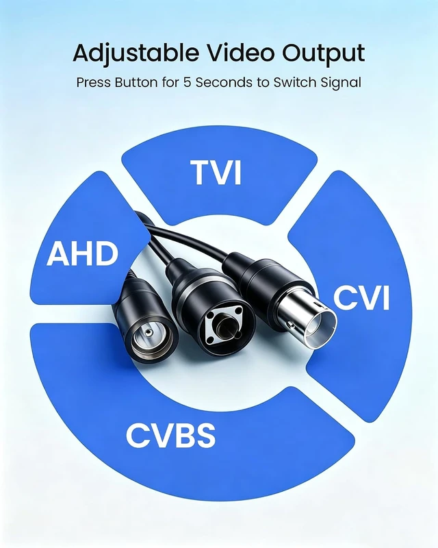 Alt view image 3 of 7 - ZOSI 2MP 1080p Security Camera Outdoor, 4-in-1 CVI TVI AHD CVBS Bullet Cam