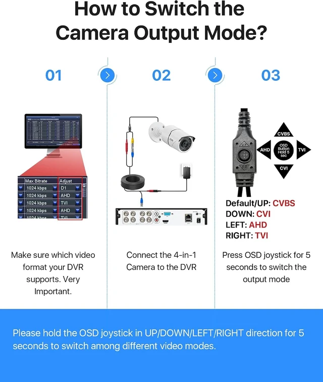 Alt view image 6 of 7 - ZOSI 2MP 1080p Security Camera Outdoor, 4-in-1 CVI TVI AHD CVBS Bullet Cam