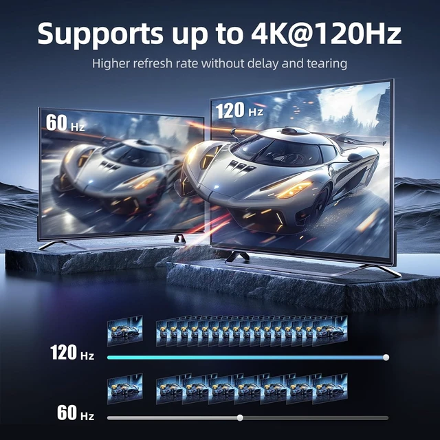 Alt view image 3 of 7 - llano HDMI 2.1 Switch 2 in 1 Out 8K@60Hz 4K@120Hz, HDMI Switcher 48Gbps Bidirectional, Supports VRR HDR10 Dolby Atmos, for PS5 Xbox Apple TV Roku Switch 2, Aluminum Alloy Case