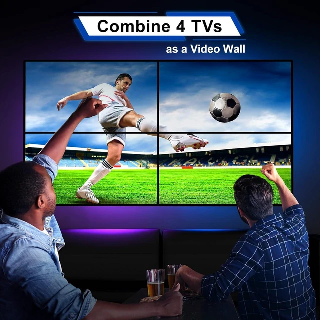 Alt view image 6 of 7 - PORTTA HDMl Video Wall Controller 2x2 4K, Video Wall Processor with 11 Splicing Modes, RS232, 180° Rotate, Audio Extractor, 2x2,1x2,1x3,1x4,2x1,3x1x4x1, 4 tv Screens into 1 wall Display