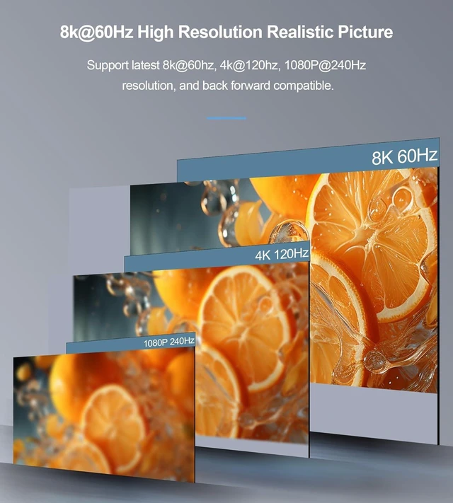 Alt view image 5 of 7 - HDMI 2.1 Switch 3 in 1 Out, 4K@120Hz 8K@60Hz, Aluminum,48Gbps w/HDMI Cable