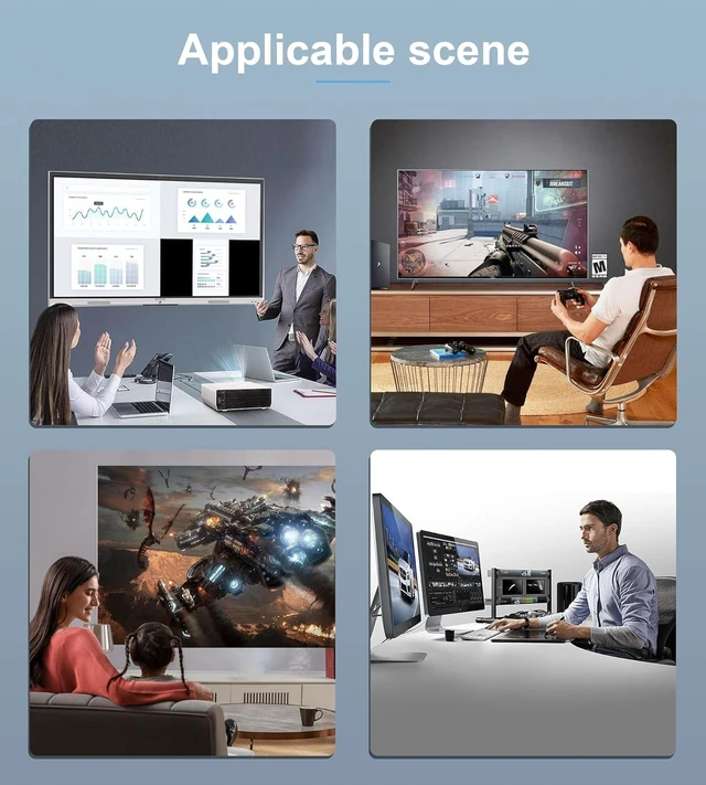 Alt view image 7 of 7 - HDMI 2.1 Switch 3 in 1 Out, 4K@120Hz 8K@60Hz, Aluminum,48Gbps w/HDMI Cable