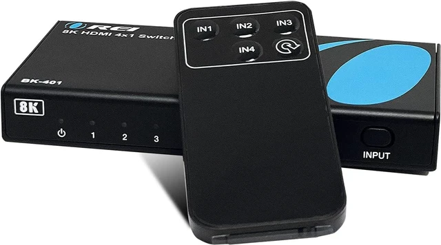 Main image of OREI 8K 4-Port HDMI 2.1 Switch, 8K@60Hz,4-in 1-Out 4K@120Hz, Auto Switch
