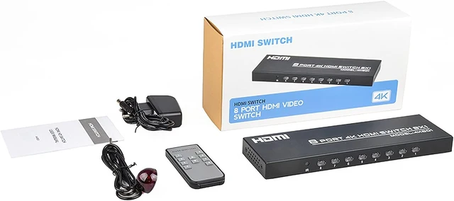 Alt view image 7 of 7 - KAGO 8-Port HDMI Switch 4K@30Hz Selector Box with IR Remote