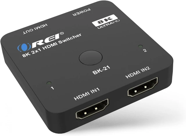 Alt view image 4 of 7 - OREI 8K 2-Port HDMI 2.1 Switch, 8K@60Hz, 4K@120Hz, Auto and Manual Switch