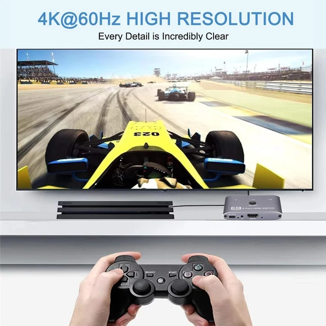 Alt view image 5 of 7 - 4K@60Hz HDMI Switch 3 in 1 Out, HDMI Switcher Selector with Remote Supports 4K 3D 1080P HDR HDMI 2.0 HDCP 2.2 Compatible with Nintendo Switch PS5/4/3 Xbox Roku TV Fire Stick Blu-Ray Player