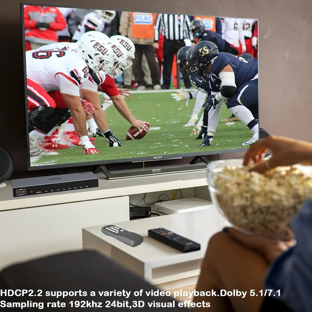Alt view image 3 of 7 - KAGO 8-Port 4K@60Hz HDMI Switcher Box with IR Remote