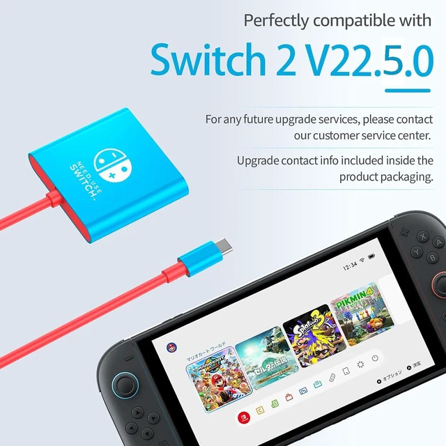 Alt view image 2 of 7 - Switch 2 Dock HDMI Adapter 4K@60Hz HDMI 2.0, 18 Gbps, USB 3.0, PD 100W USB C Charging, 3-in-1 Portable & Travel Mini TV Docking Station Compatible with Nintendo Switch 2/OLED/ 2017,Blue