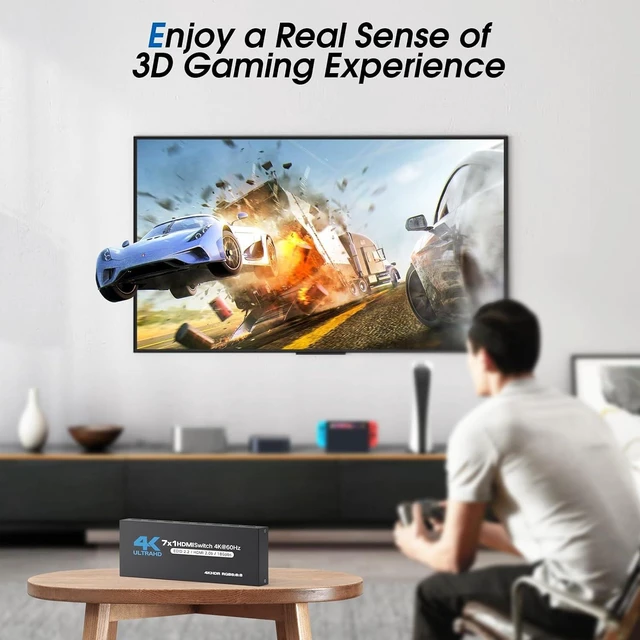 Alt view image 6 of 7 - HDMI Switch 7 in 1 Out, 4K60Hz HDMI Switcher with Remote, H-DMI Selector Box Support UltraHD Dolby HDR10 2.0 HDCP 2.2 3D, HD-MI Splitter Compatible with Xbox PS5/4/3 Blu-Ray Player Fire Stick