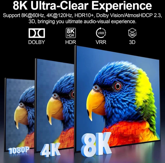 Alt view image 4 of 7 - 8K HDMI Switch 5 in 1 Out, Hdmi Splitter with Remote 5 Port Switcher Selector Box Support 3D//HDR/HDCP2.3, HDMI 2.1 Switch Box Compatible with PS 5/4/3 Xbox Switch DVD Player TV PC