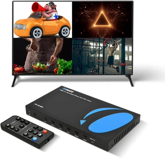 Main image of OREI 4x1 Out Quad Screen Multiviewer 1080p 3.5mm/Analog IR Remote HDMI 1.4
