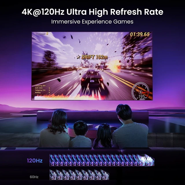 Alt view image 5 of 7 - HDMI 2.1 Switch 2 in 1 Out, 4K@120Hz 8K@60Hz Bi-Directional w/HDMI Cable