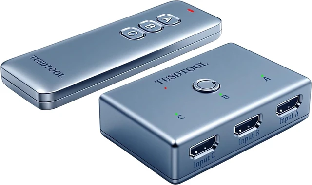 Main image of HDMI Switch 3 in 1 Out, 4K@60Hz HDMI 2.0 Switch with 433M Remote Control, 3-Port HDMI Switcher Selector, Supports 4K 30Hz 3D 1080P for PS3/4 Xbox Roku TV Blu-Ray Player(4K HDMI Switch)