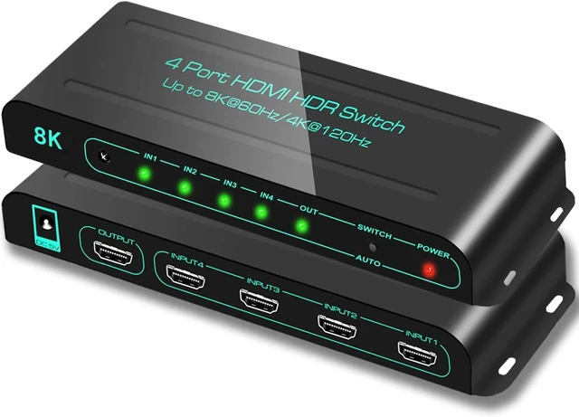 Main image of SkycropHD HDMI 2.1 Switch 8K 4 in 1 Out, 4K@120Hz HDMI Switcher with Remote