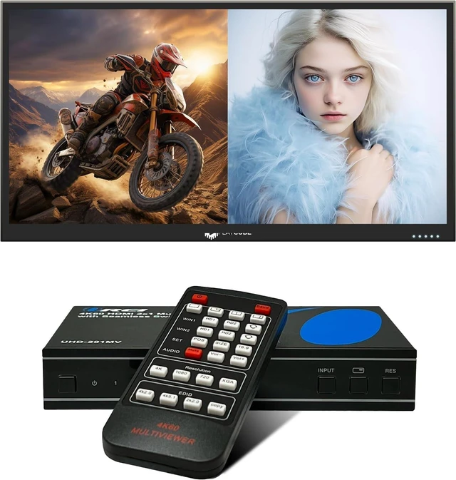 Main image of OREI 2x1 HDMI Multi Viewer Seamless Switch - 4K@60Hz RS-232 IR PIP EDID OSD