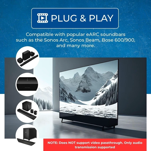 Alt view image 4 of 7 - OREI 1x2 HDMI eARC Audio Switch, ARC Extractor, Auto and Manual Switch