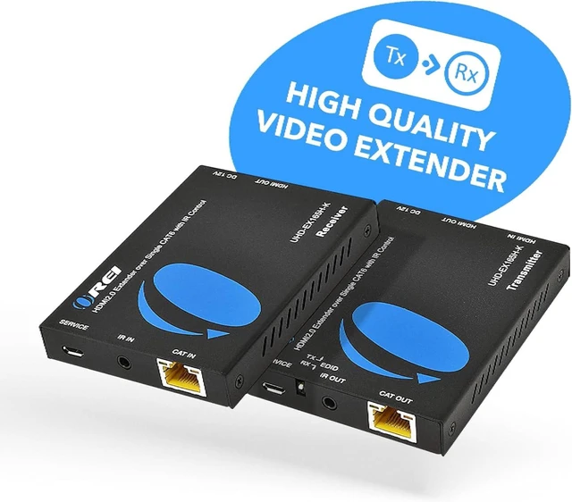 Alt view image 2 of 7 - OREI 4K@60Hz HDMI Over Cat6 Balun 165ft One-Way IR Loop Out EDID HDR 18Gbps