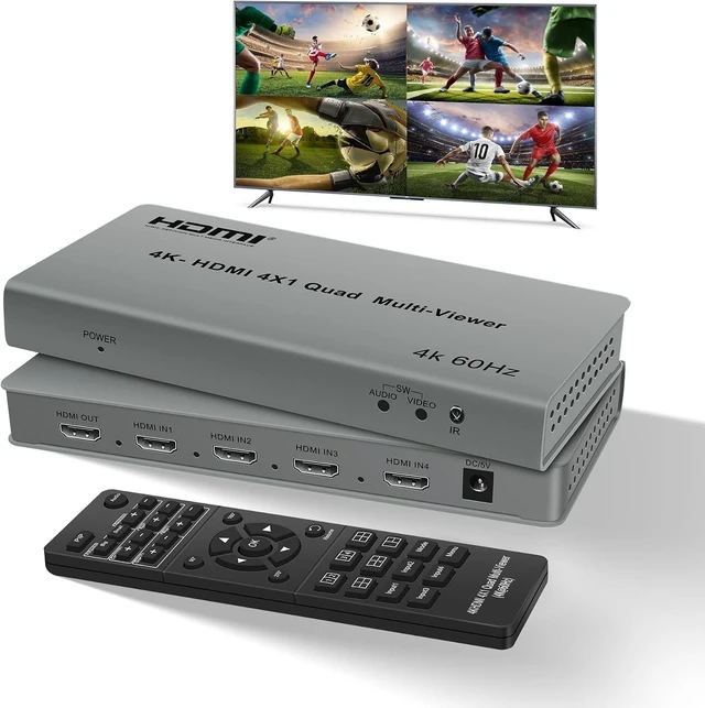 Main image of 4K@60Hz HDMI Multiviewer 4 in 1 Out with Remote, 8 Viewing Modes, PIP