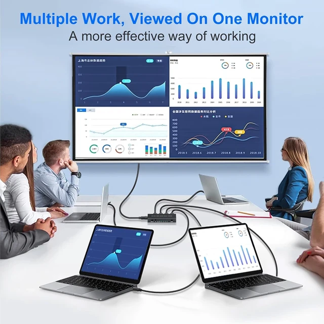 Alt view image 6 of 7 - 4K HDMI Switcher 4 in 1 Out with Quad Screen Multiviewer, HDMI Multiviewer Switch Seamless Quad Multi-Viewer with 5 Display Modes, with IR Remote for Security Cameras, PS5/PS4/Xbox, PC, Laptop, TV Box