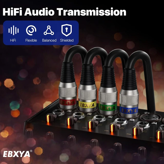 Alt view image 6 of 6 - EBXYA XLR Cable 20ft 4 Pack - Mic Cables Balanced DMX Cable Male to Female