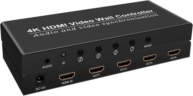Main image of 2x2 HDMI Video Wall Controller,Video Image Processor Screen Splicing 4K Output TV Wall Processor,4 Way HDMI 180 Degree Rotate 4 TV Screens into 1 Wall Display